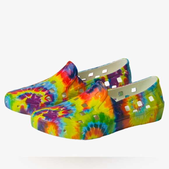 Vans - Kids Unisex LightweightRubber Slip On‎ Water Shoe - Size 5 - Tye-Dye - Picture 1 of 10